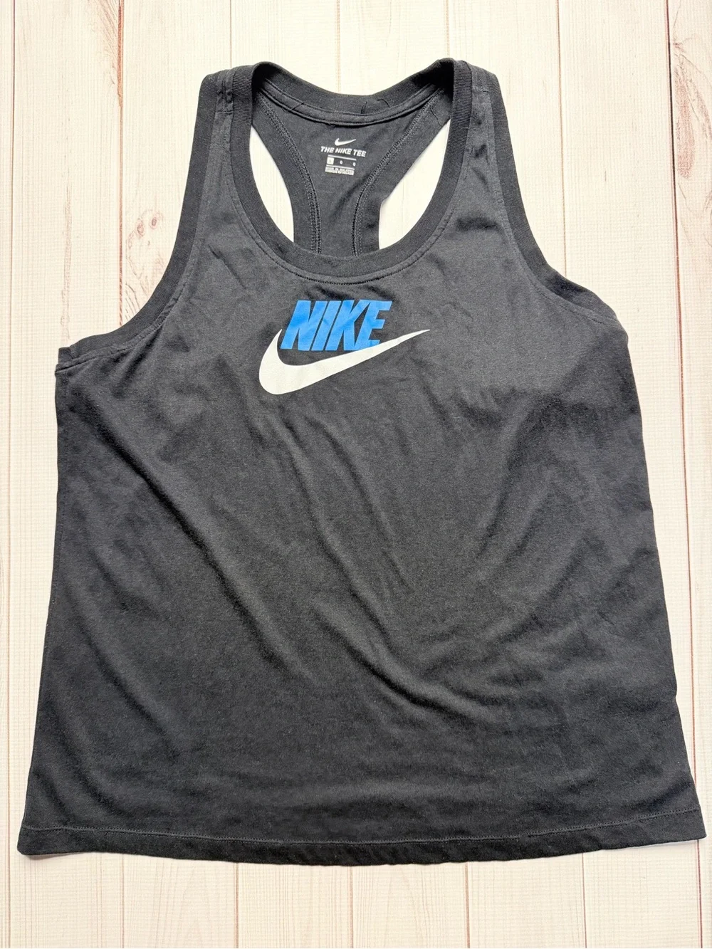 Nike Black Racerback Tank with White Logo